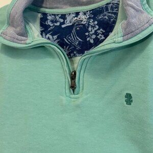 IZOD Saltwater 1/4 Zip Long Sleeve Pullover Men's XL Green Sweatshirt Outdoors